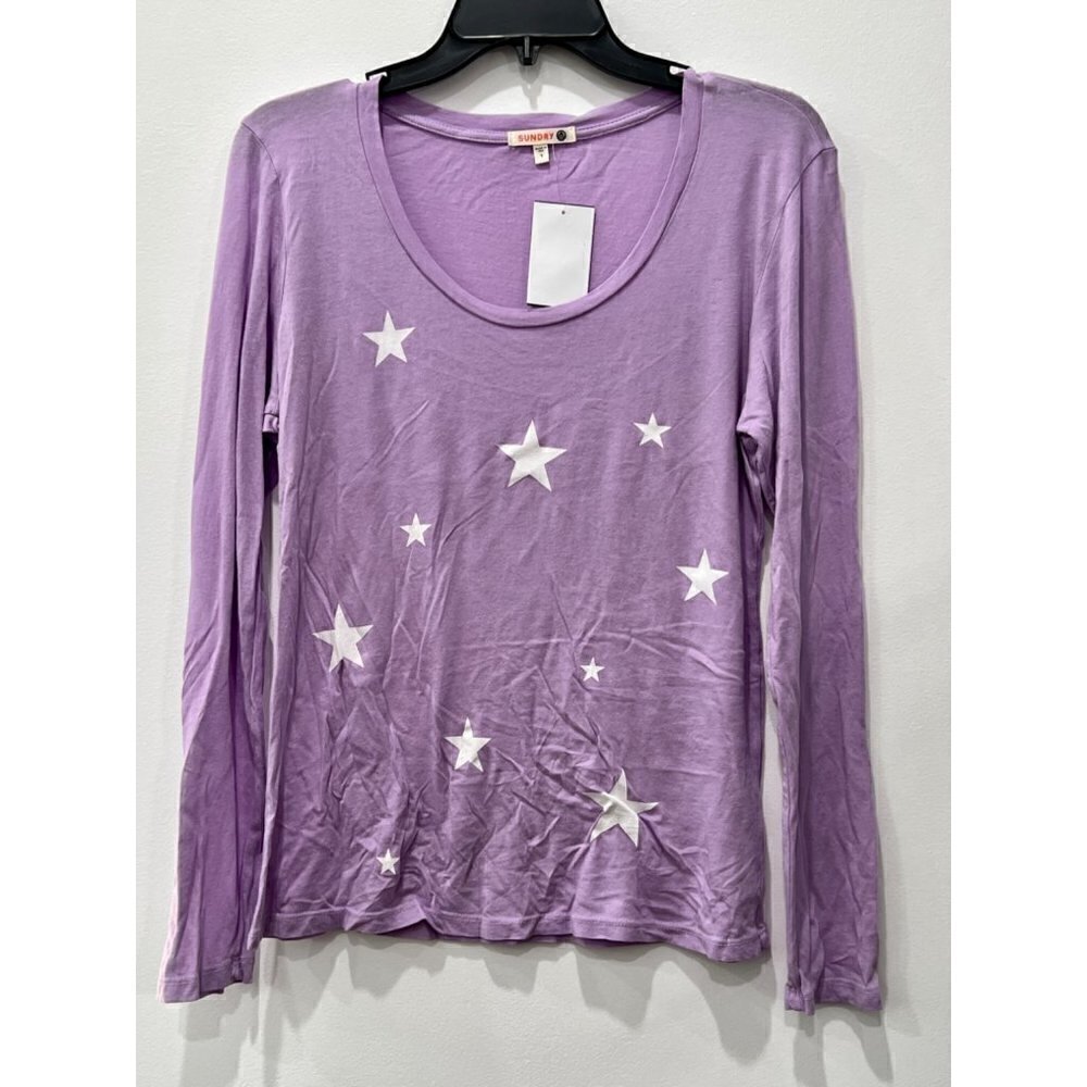 Sundry Star Round Neck Long Sleeve Shirt Size 1 NWT MSRP $ 84